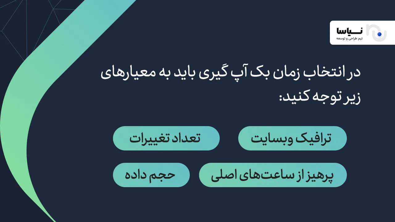 بهترین زمانها برای بک آپ گیری شناخت بهترین زمانها برای بک آپ گیری